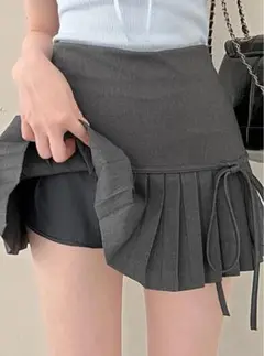 DHOLIC リボンプリーツヘムミニスカート