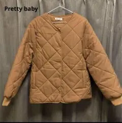 【Pretty baby 】キルティング中綿ジャケット キャメル