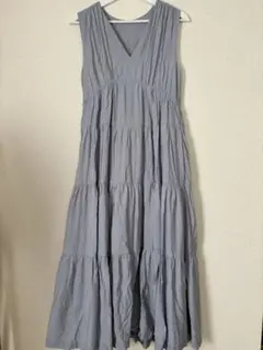 GRLノースリーブ ロングワンピース ティアード