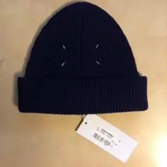 新品 L マルジェラ 21aw ニット キャップ ビーニー 紺 1679