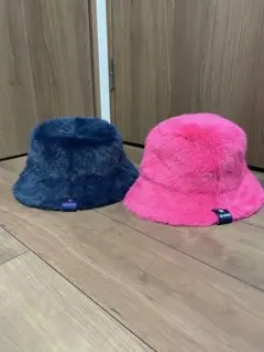 東京グレートベアーズ ファー バケットハット ピンク ネイビー 2個セット