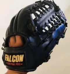 美品　FALCON　軟式大人用野球グローブ（黒）右投げ用