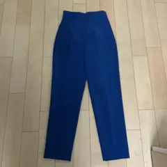 青ハイウエストスラックスZARA24ブルー