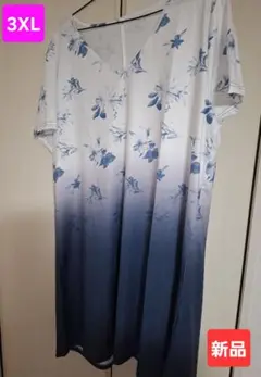 セール中❣️3XL 花柄 半袖ロングTシャツ　新品　大きめサイズ