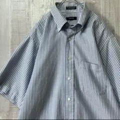 【インポート　古着】IZOD メンズ　半袖　シャツ　ストライプ　ボタンダウン