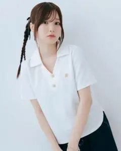Bokanii ボカニー フロント刺繍ワッフルブラウス