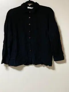 Colork コットン　リネン　黒 長袖シャツ
