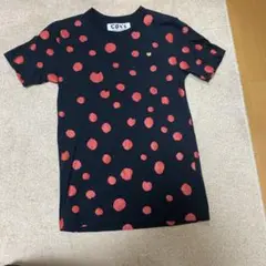 cat's ドット柄 Tシャツ 黒/赤