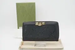 GUCCI ラウンドファスナー長財布 GG ジップアラウンドウォレット ブラック
