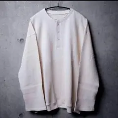 新品未使用 kinema waffle henley neck ナチュラル M