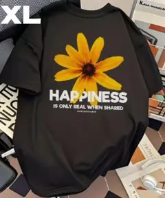 Tシャツ　花柄 　バックプリント 　ビッグシルエット　 ゆったり　ユニセックス