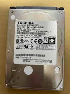 使用時間2233h 東芝 2.5インチHDD 1TB 厚さ9mm 動作確認済