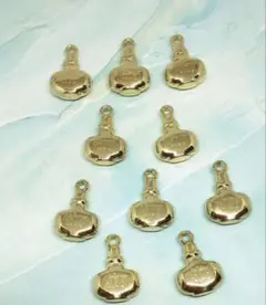 新品 立体香水瓶 チャーム ゴールド 10個セット