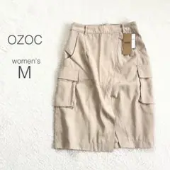 【オゾック】フロントスリット台形スカート アウトポケット スエード風 新品タグ