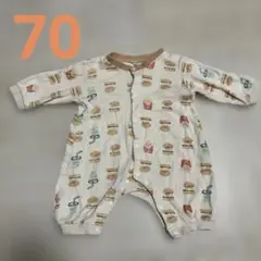 ハンバーガー柄ロンパース 70