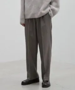 LIDNM MELANGE CHECK STRAIGHT SLACKS