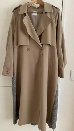 Ameri バルーンチェックギャザートレンチコート