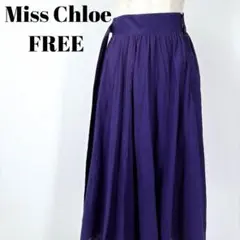 Miss Chloe パープル ロングスカート FREE【100】