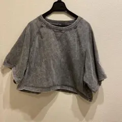 【ZARA】 グレー クロップドTシャツ 半袖　Sサイズ