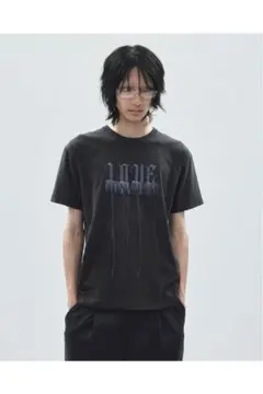 fringe LOVE pigment T-shirt Black