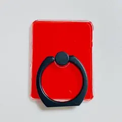 スマホリング 赤×黒 スクエア シンプル