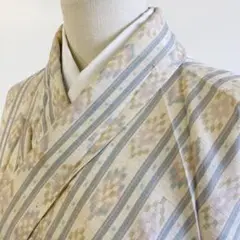【春】13865r 着物 紬 おしゃれ柄