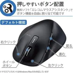 ワイヤレスマウス (レシーバー付属) BlueLED 握りの極み ブラックL