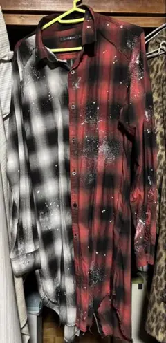 CIVARIZE 赤黒チェック柄長袖シャツ 44
