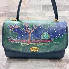 美品✨希少 KENZO FUKUI 福井謙三 本革レザー ハンドバッグ