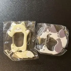 にゃんこカラビナ2 はちわれ　ごーるど　２個セット　猫型カラビナ　ガチャガチャ
