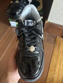 BAPE STA ブラックパテントスニーカー