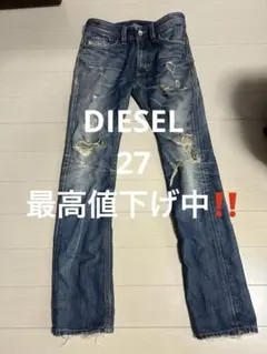 ダメージ加工ブルーデニムスリムフィットディーゼルDESEL スリムフィット