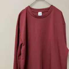 ベルトン　給水速乾長袖クルーネックTシャツ(L)バーガンディ　無地ロンT