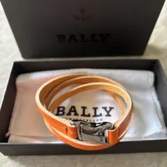 BALLY レザー ブレスレット オレンジ 革