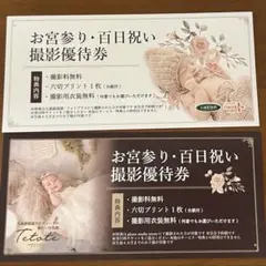 お宮参り・百日祝い撮影優待券 大進創冩館 生後6ヶ月まで 撮影料、写真1枚無料