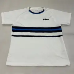prince テニス Tシャツ ストライプ ホワイト150