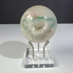 天然石水晶共生瑪瑙の笑い口　置物　スフィアNO.080703