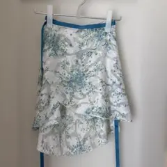 フローラルプリント シフォンラップスカート