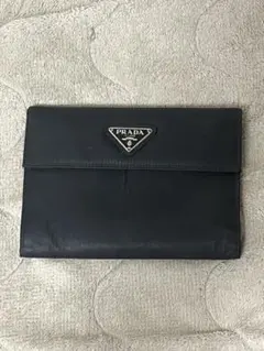プラダ 財布 ナイロン 三角プレート 3つ折財布 ブラック コンパクト
