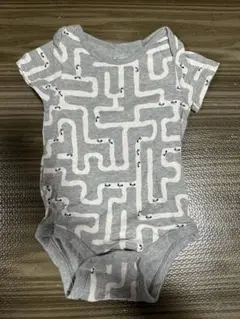 GAP あり柄迷路模様ロンパース 80cm グレー