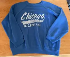 90s 80s ラグランスウェット HANESヴィンテージ USA ブルー 短丈