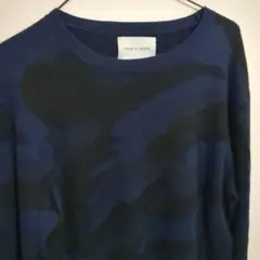 ☆時季外れセール ADAM ET ROPE カモ柄ニット　ブルー　M