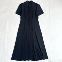 24SS 美品✨Theory セオリー ワンピース 襟付き ロング ブラック L