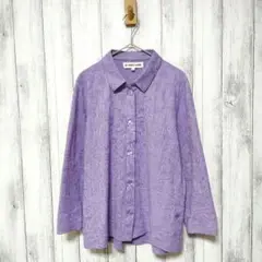 KINDCARE カインドケア　(M)　ストレッチ ブラウス　凹凸ジャガード素材