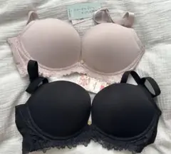ブラック・ピンク ブラジャー E70 2点セット
