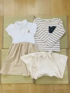 、petit main 半袖ワンピース 子供用Lee長袖Tシャツセット