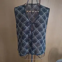 レリアン 透け感のある黒のジレ
