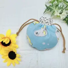 まん丸コロリンミニ巾着（アザラシ）、小物入れ、ハンドメイド