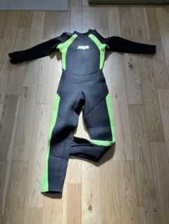 AQA フルスーツ 150 ブラック/グリーン　3mm子供用