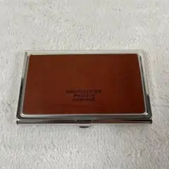 栃木レザー 牛革 日本製 メタル 名刺入れ カードケース S ブラウン